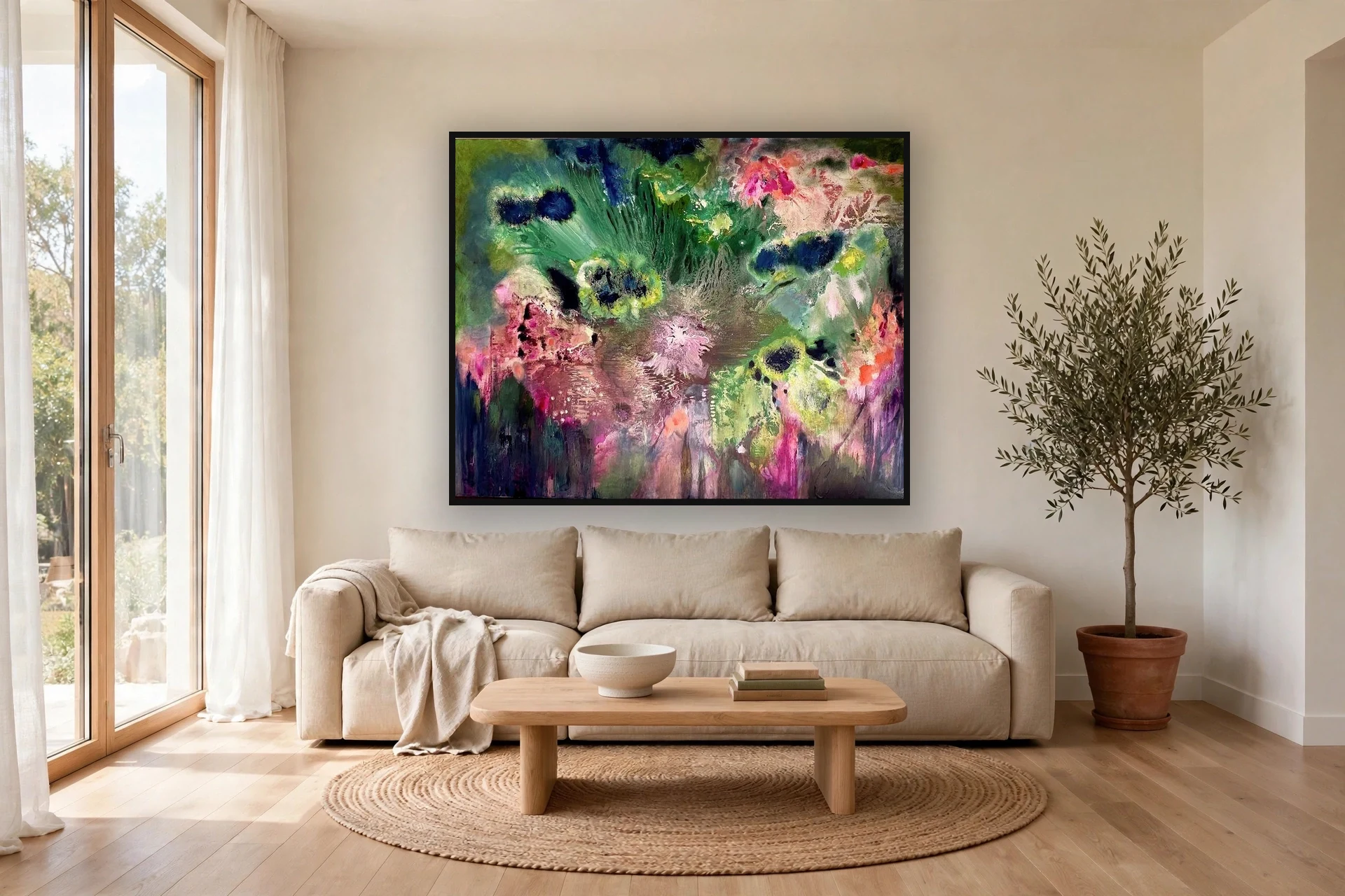 A Moment in Time by Charlene Falk &mdash; framed print hanging in a living room