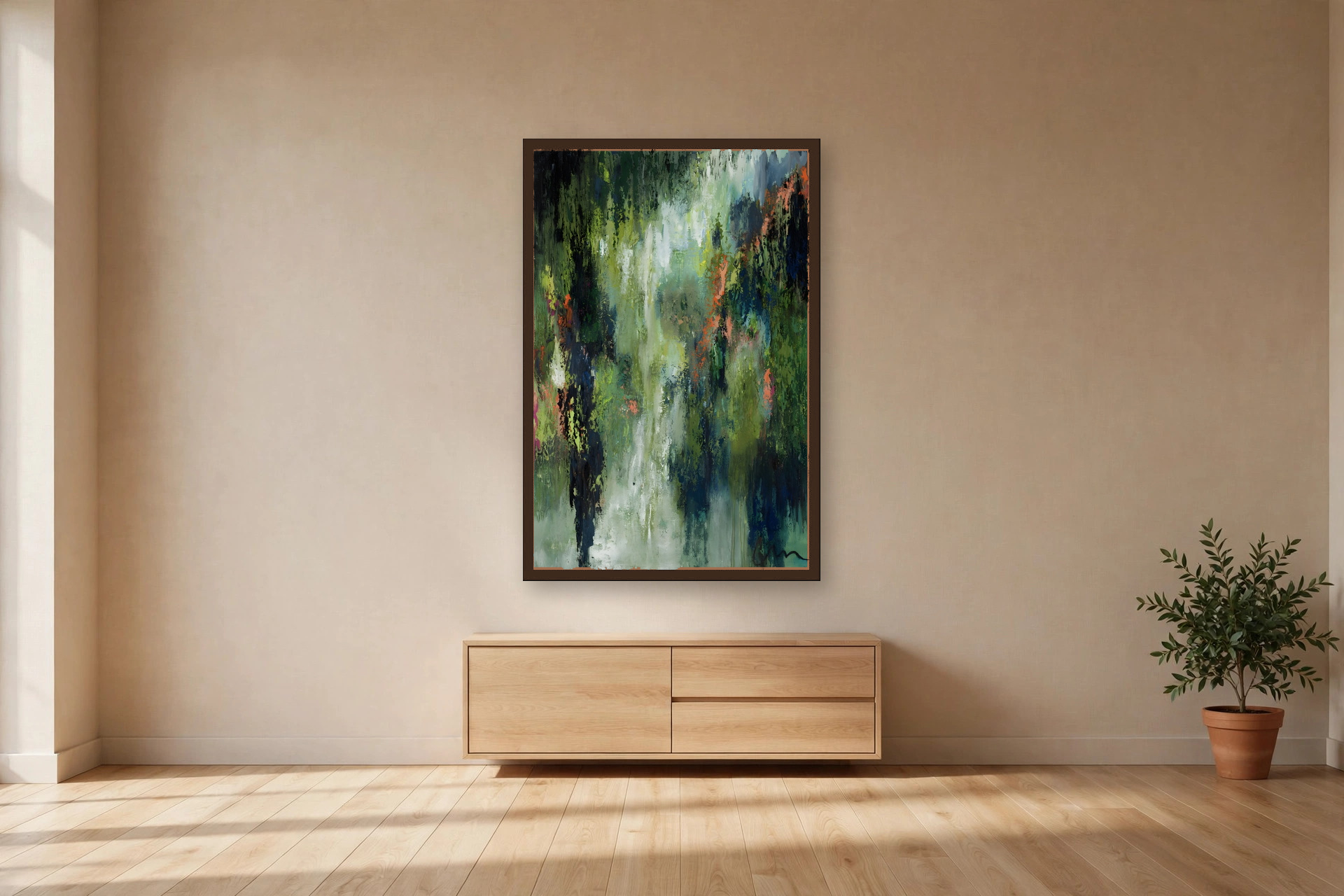 A Place You Cannot See, No. 5 by Charlene Falk — canvas print in a living room