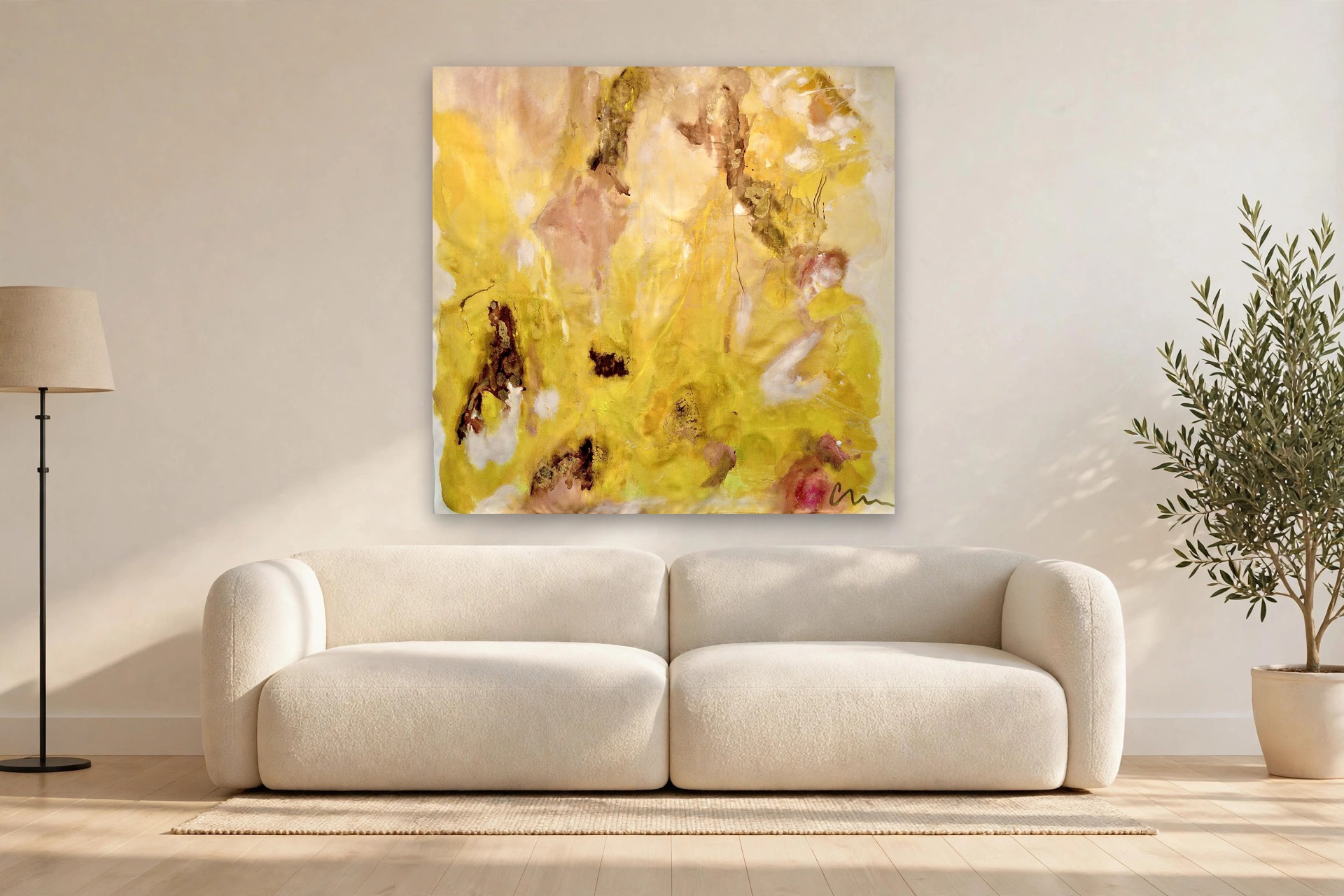 First Light by Charlene Falk — canvas print in a living room