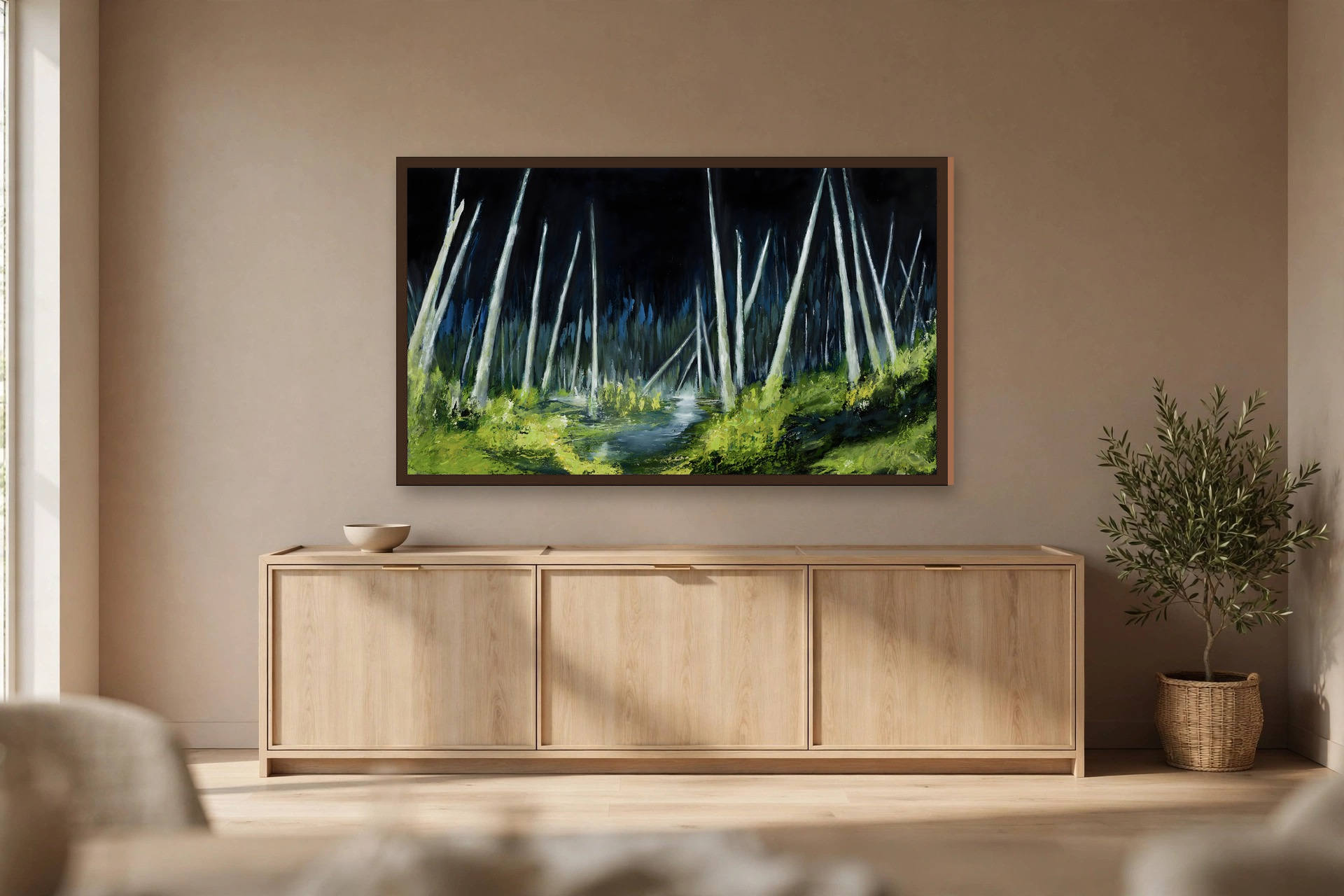 The Pines by Charlene Falk — canvas print in a living room