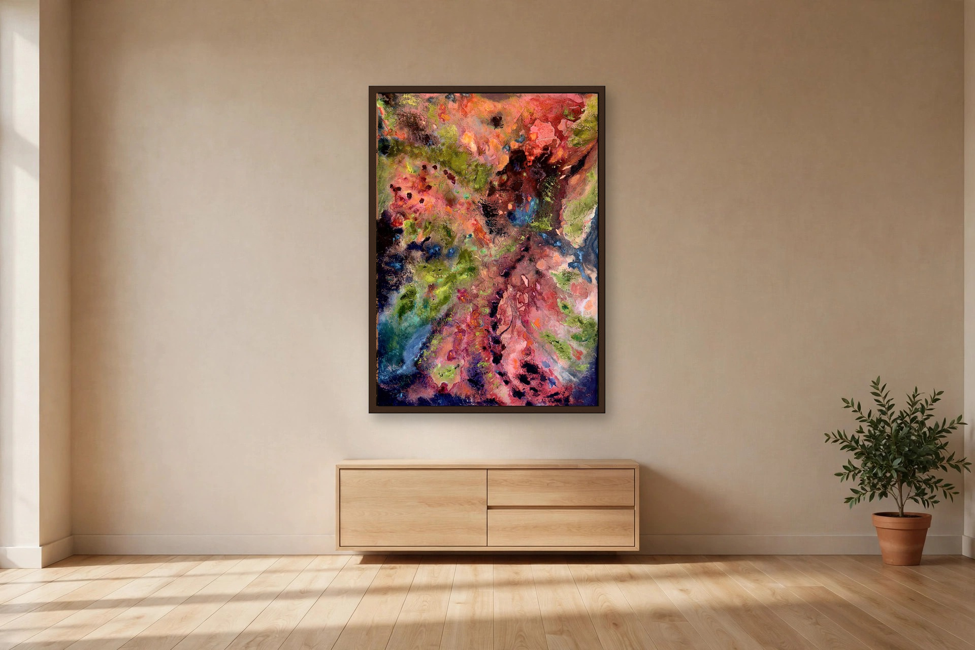 Wings by Charlene Falk — canvas print in a living room