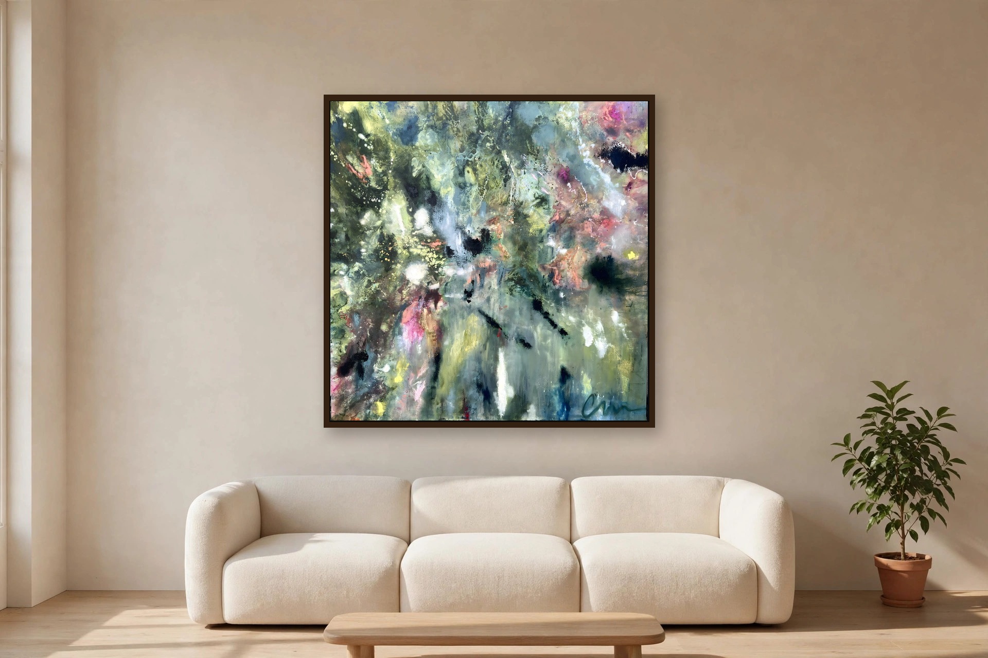 A Moment in Time, No. 6 by Charlene Falk — canvas print in a living room