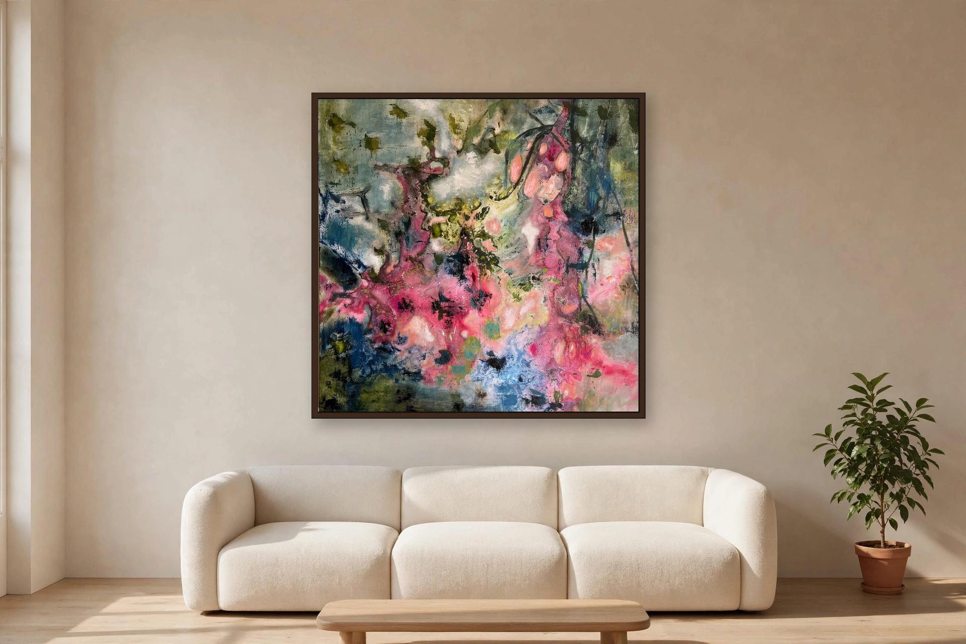 A Moment in Time, No. 5 by Charlene Falk — canvas print in a living room