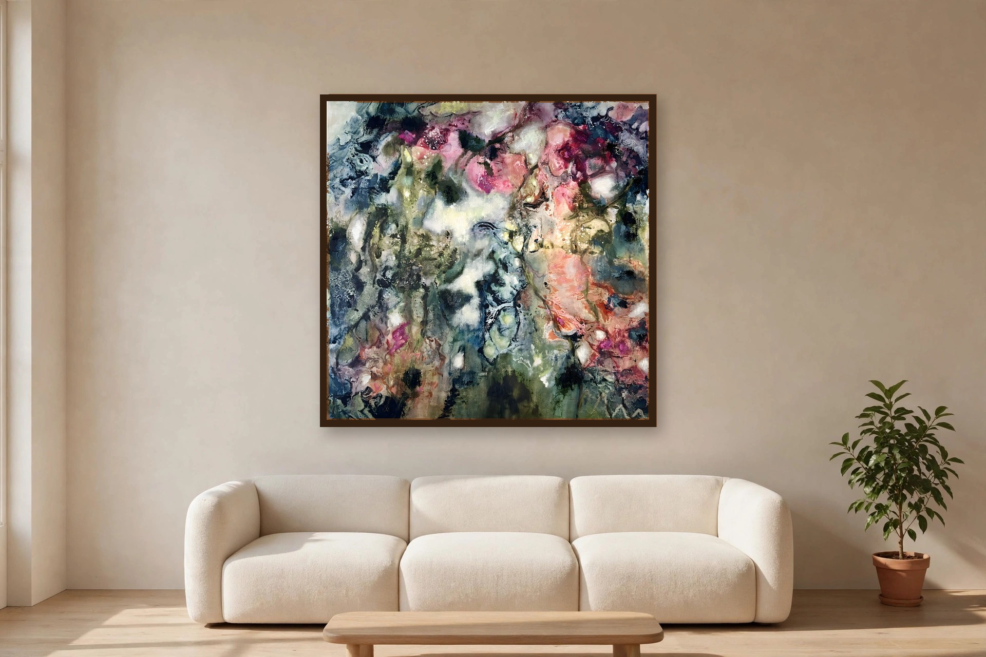 A Moment in Time, No. 7 by Charlene Falk — canvas print in a living room