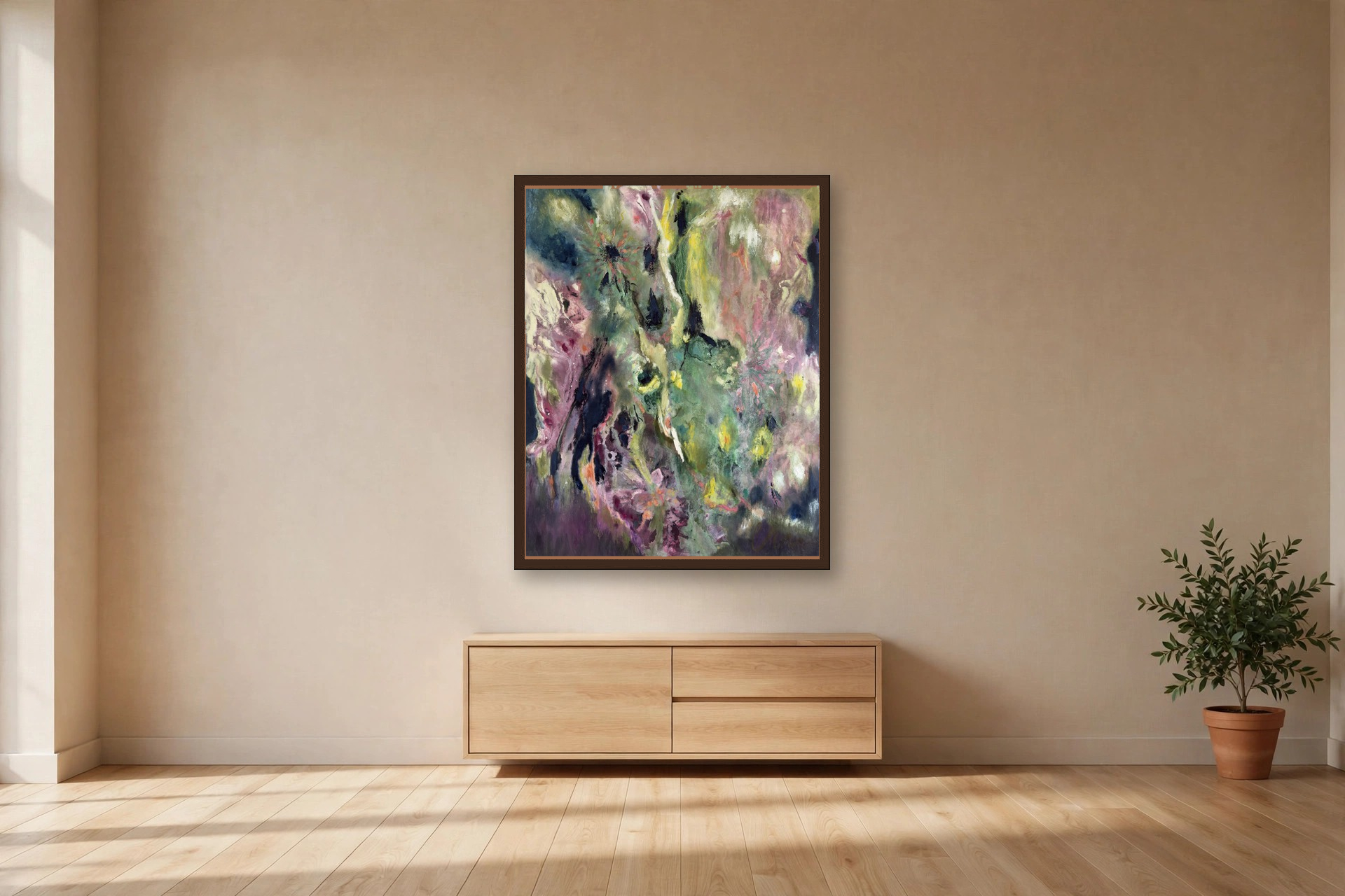A Moment in Time, No. 4 by Charlene Falk — canvas print in a living room