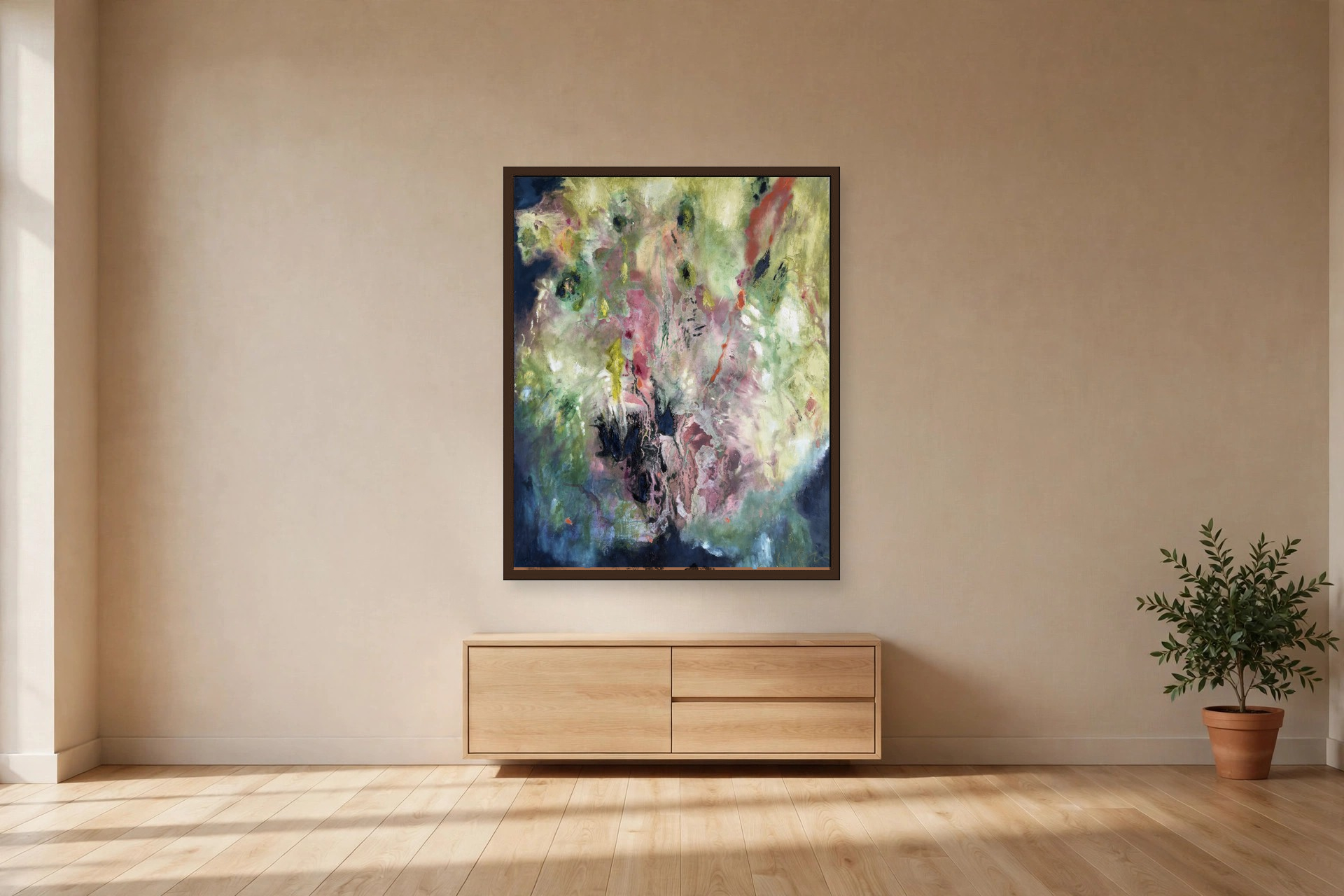 A Moment in Time, No. 3 by Charlene Falk — canvas print in a living room