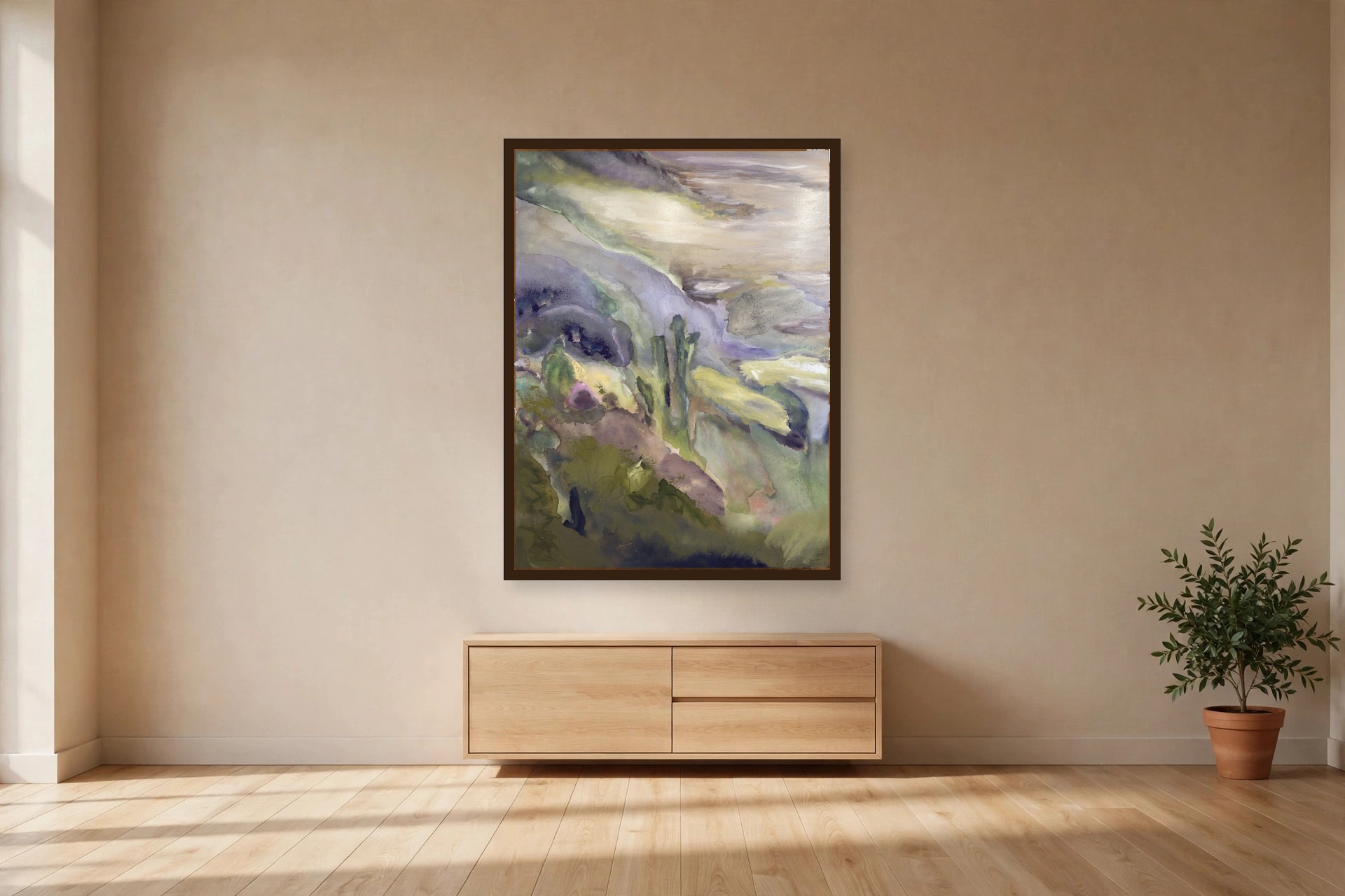 Desert View, No. 2 by Charlene Falk — canvas print in a living room