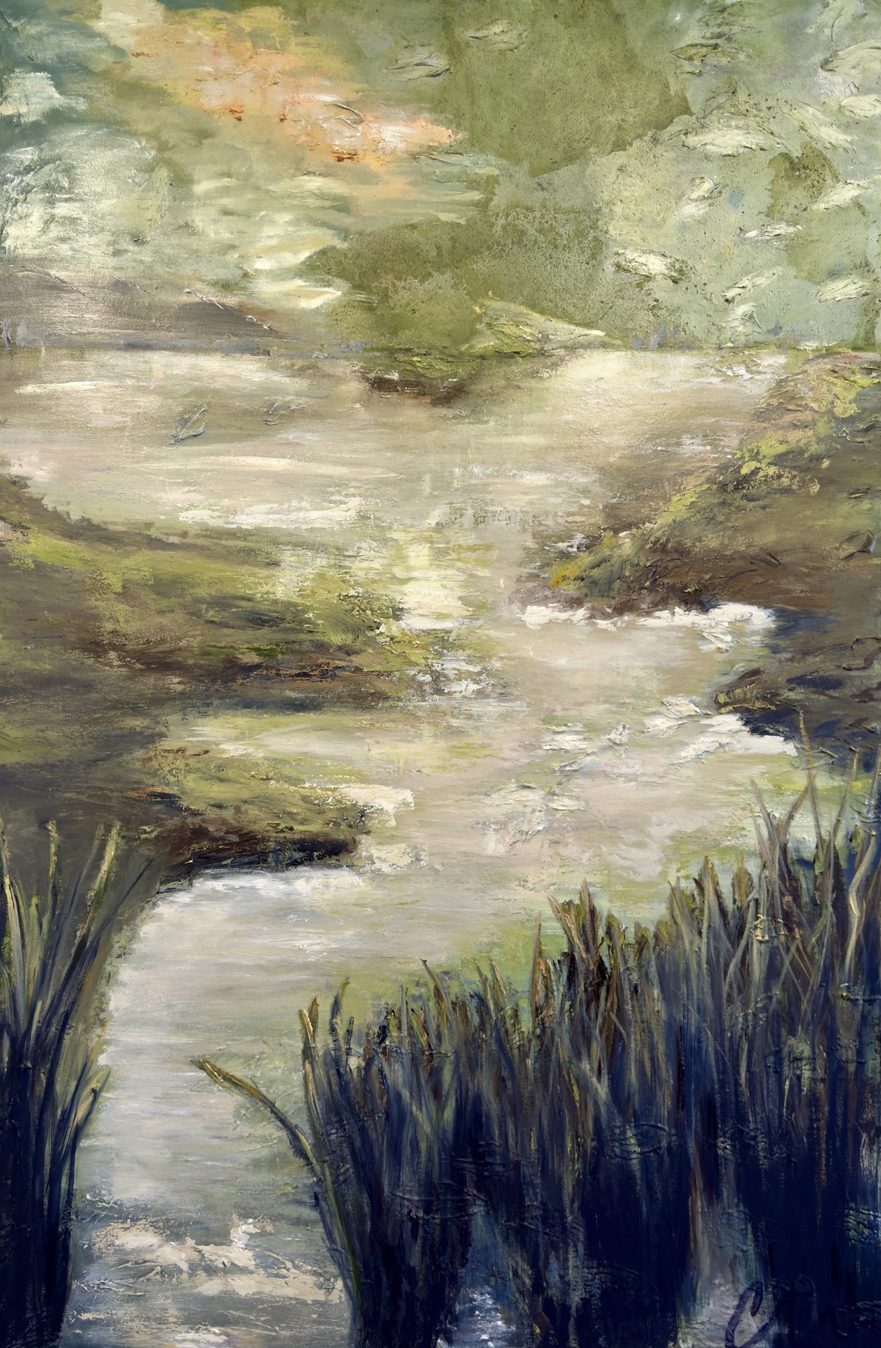 River Mist — abstract painting by Charlene Falk