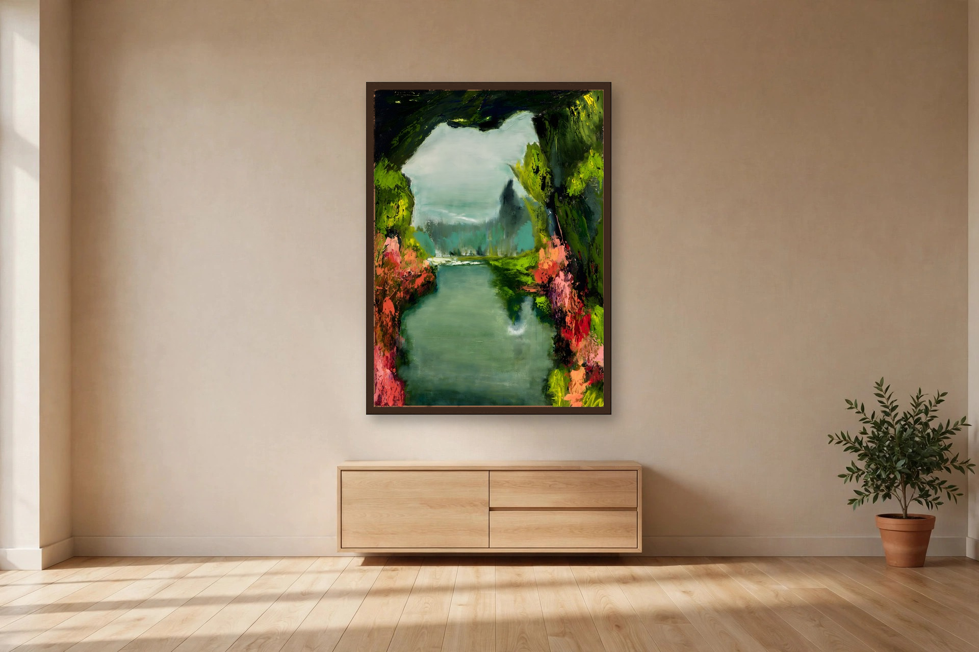 Go Where We Will by Charlene Falk — canvas print in a living room
