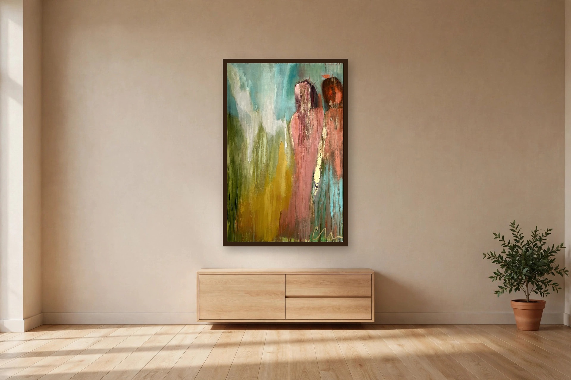 Guest House, No. 3 by Charlene Falk — canvas print in a living room