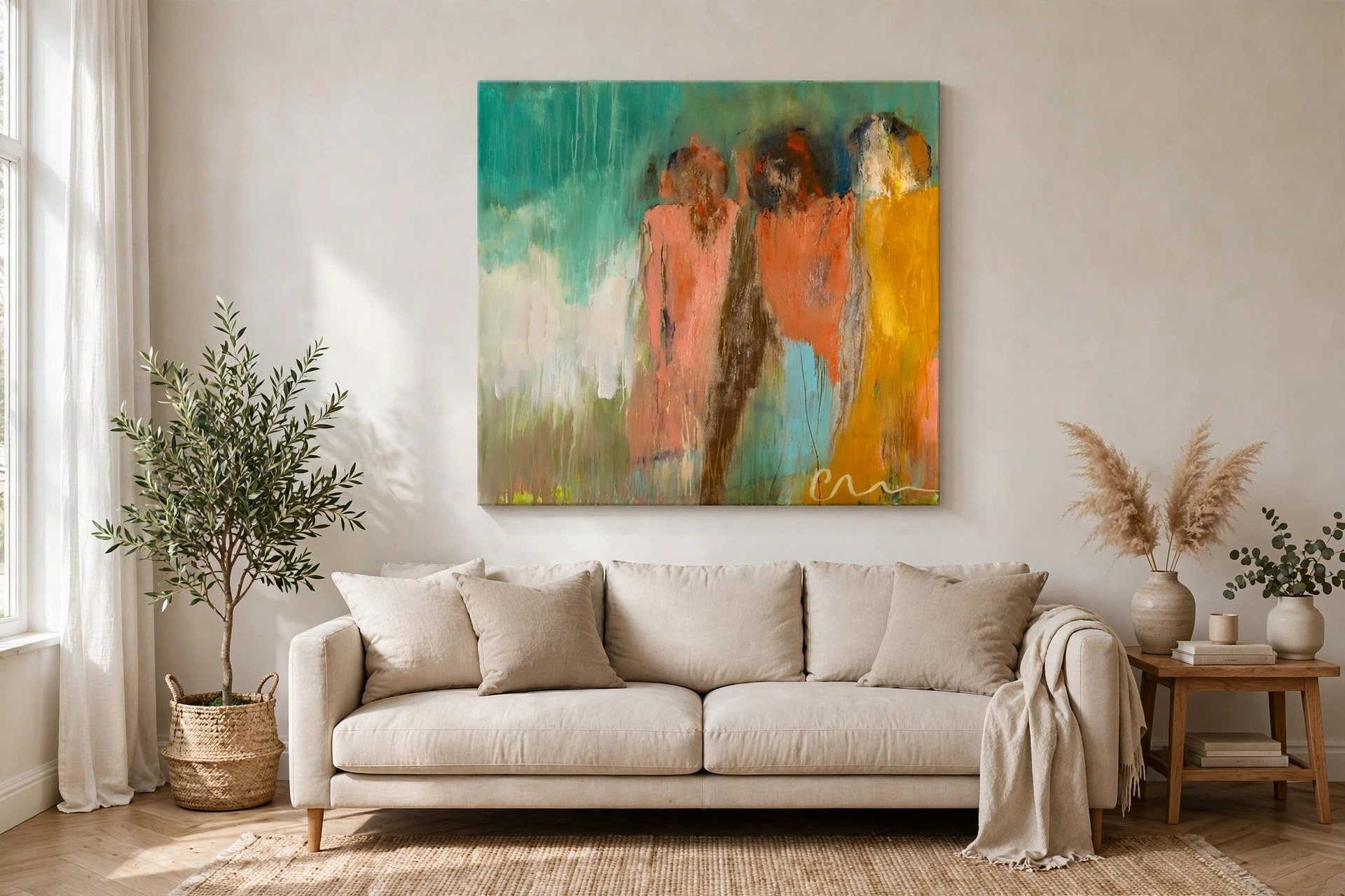 Guest House, No. 4 by Charlene Falk — canvas print in a living room