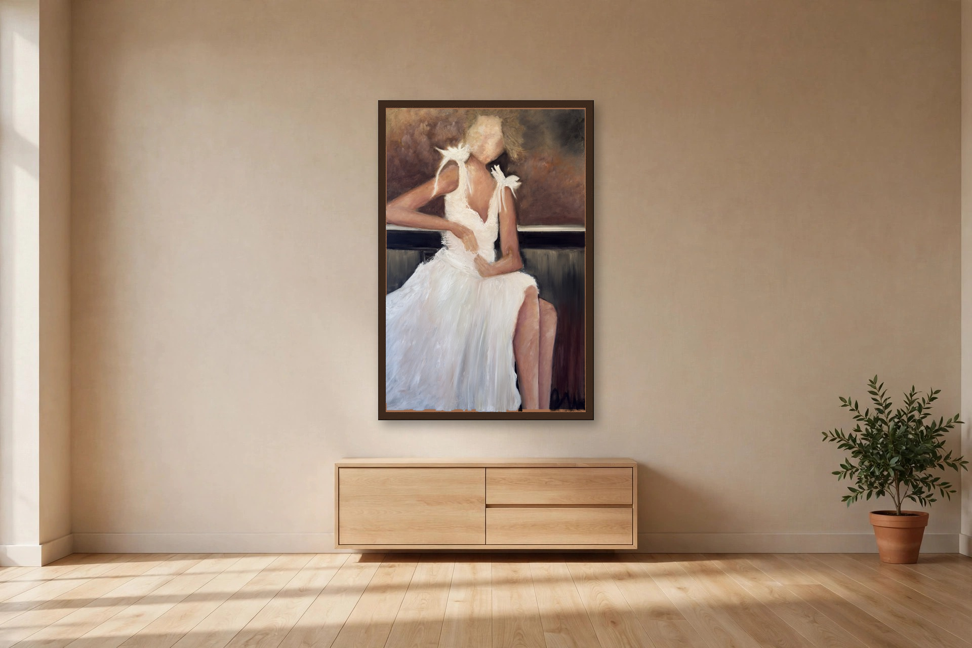 It's Been a While by Charlene Falk — canvas print in a living room