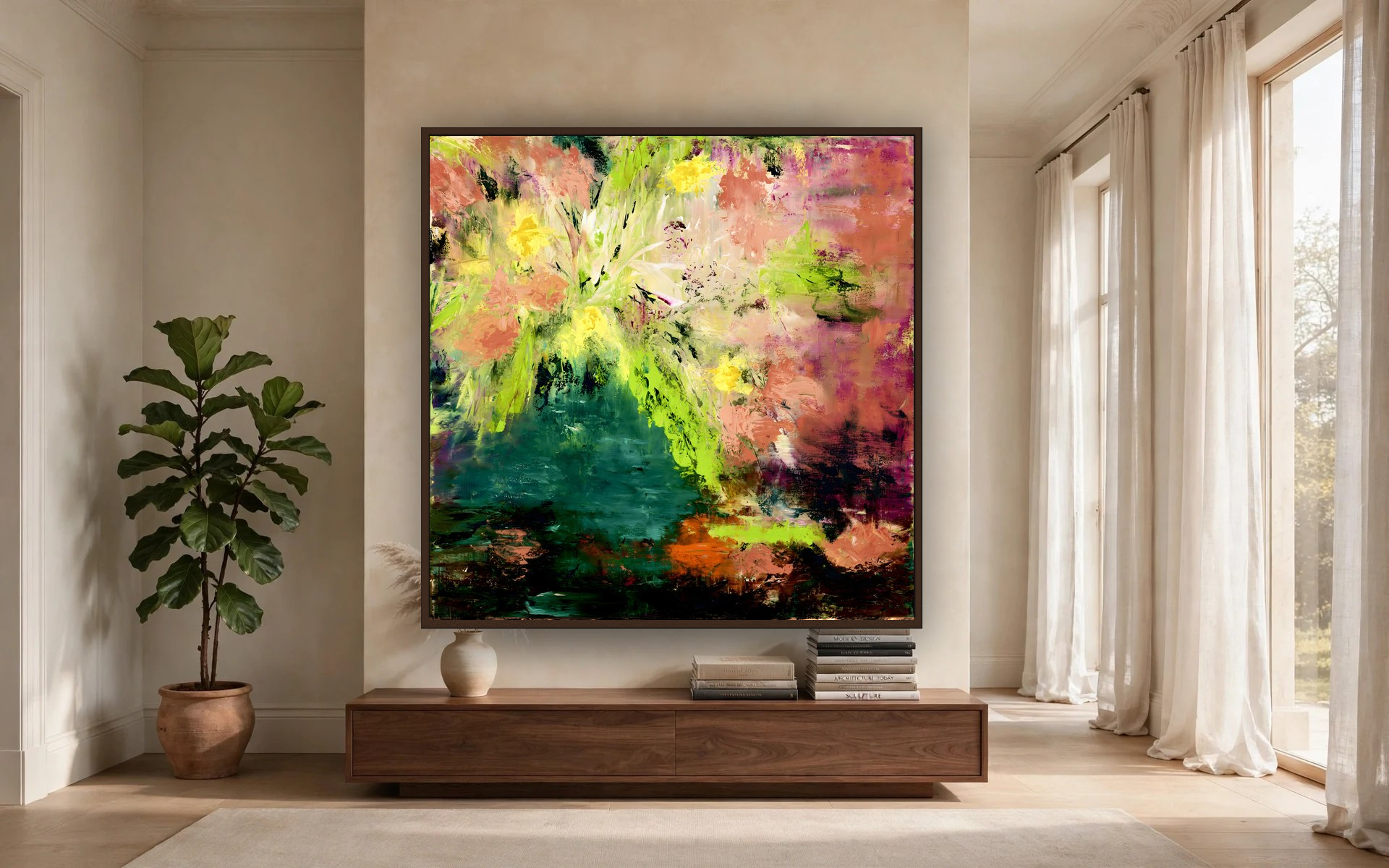 Amour by Charlene Falk — canvas print in a living room