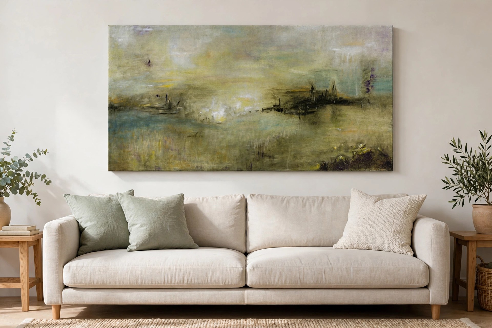 Break of Day by Charlene Falk — canvas print in a living room