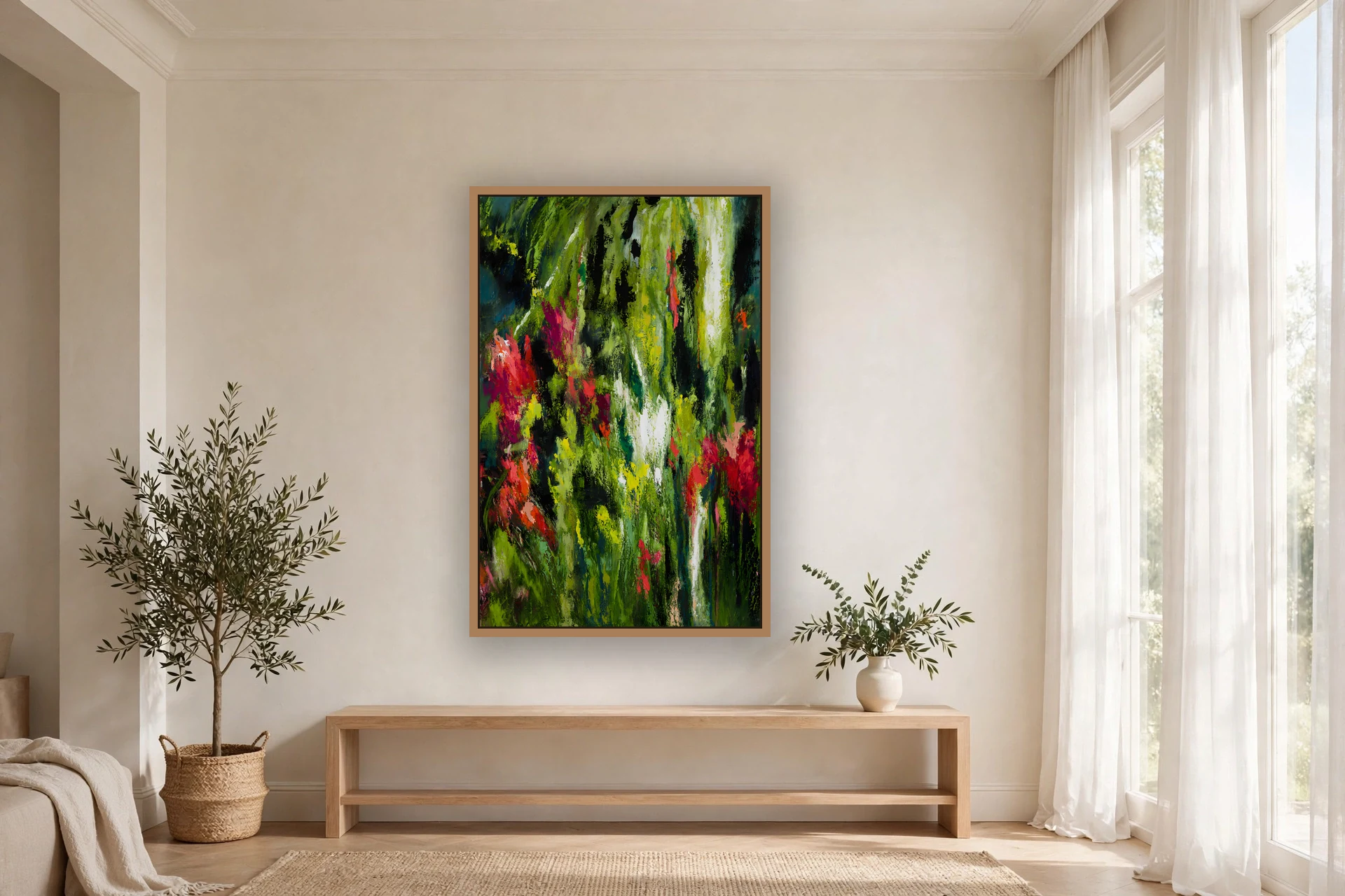 How the Flowers Grow by Charlene Falk — canvas print in a living room