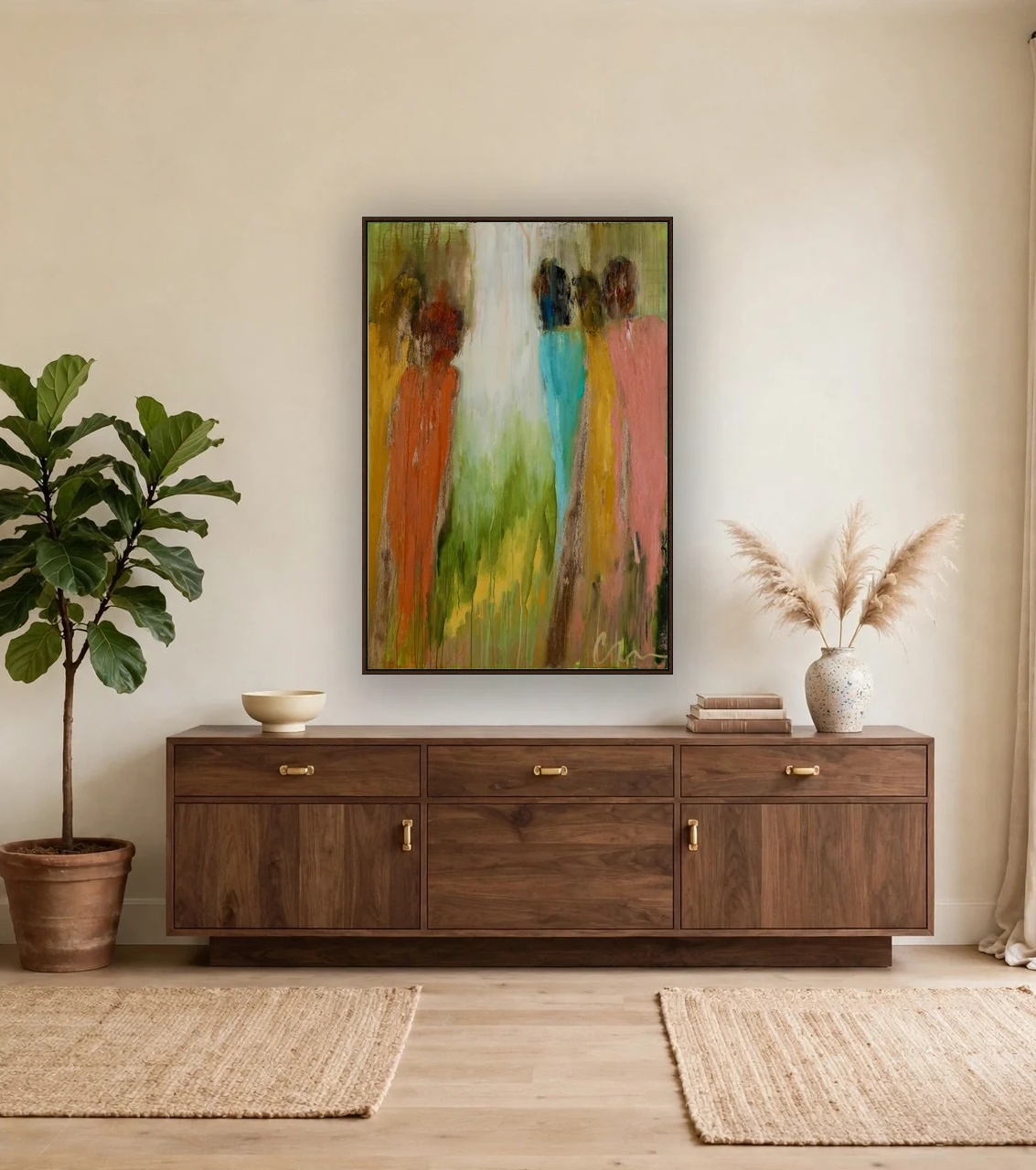 Guest House, No. 5 by Charlene Falk — canvas print in a living room