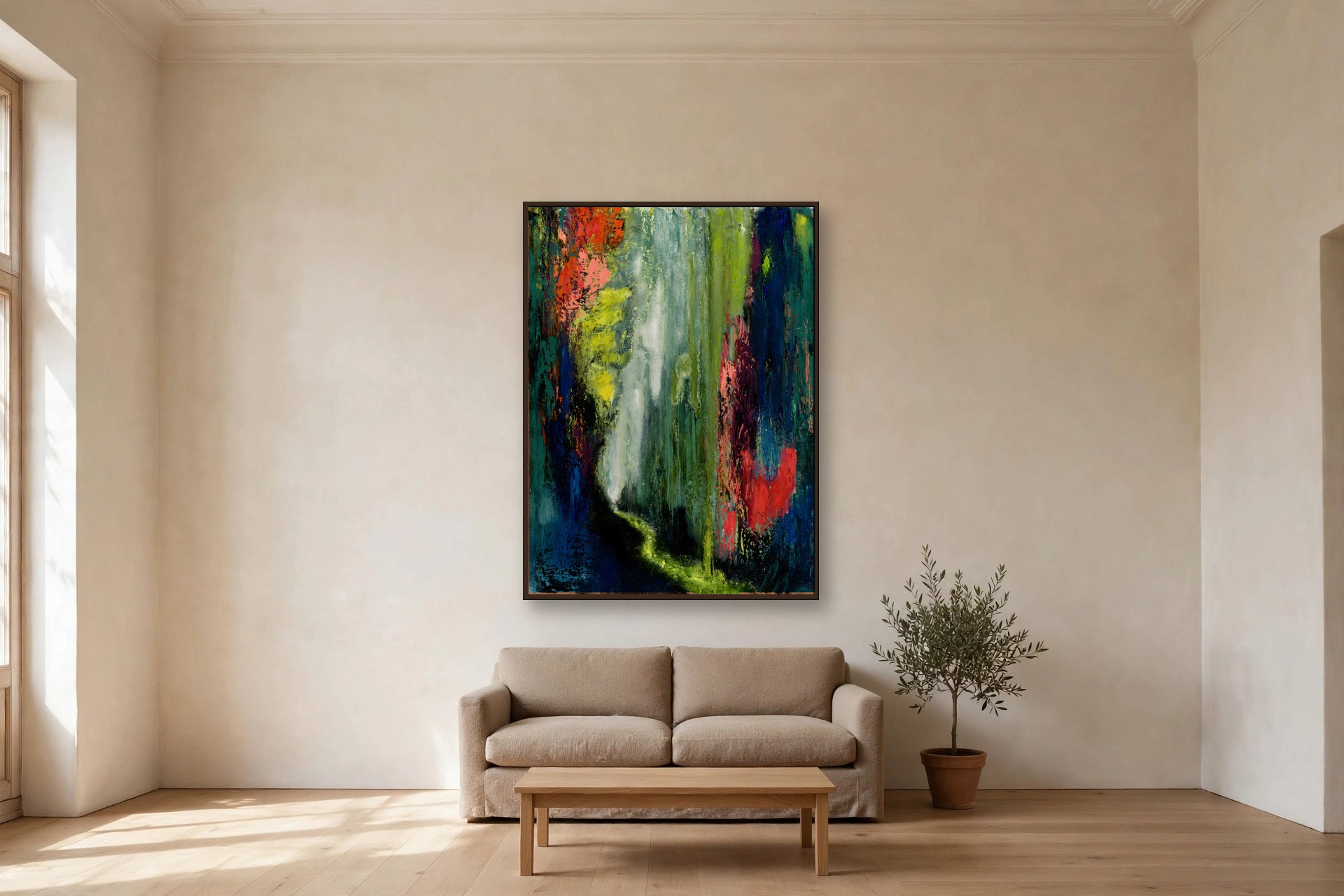 Into The Universe by Charlene Falk — canvas print in a living room