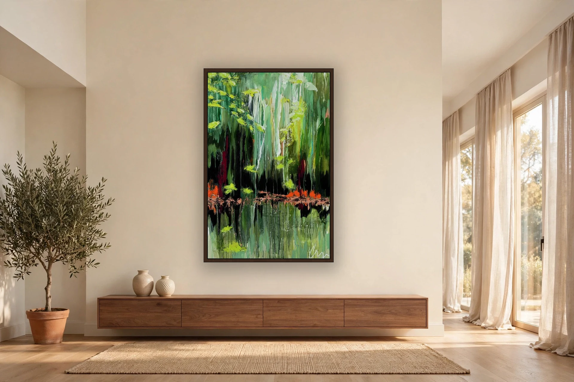 A Place You Cannot See, No. 1 by Charlene Falk — canvas print in a living room