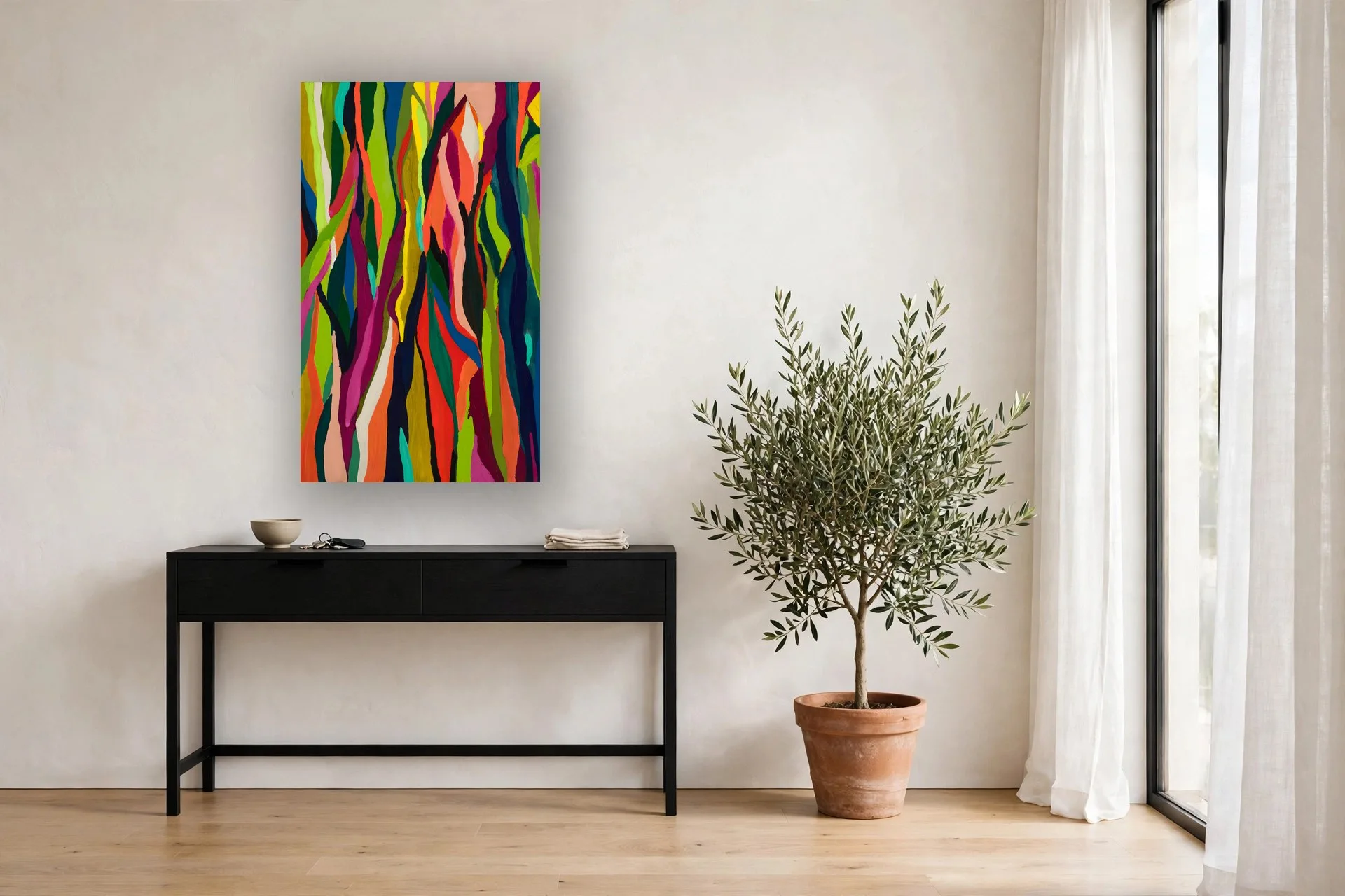 The Eucalyptus Tree, No. 1 by Charlene Falk — canvas print in a living room