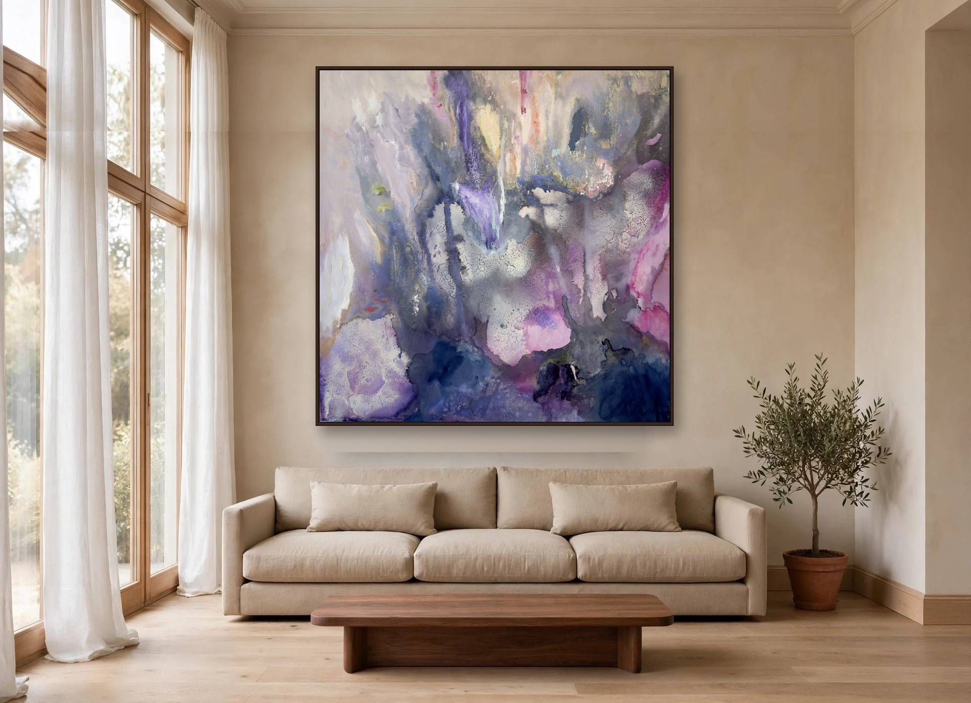The Night Garden, No. 2 by Charlene Falk — canvas print in a living room