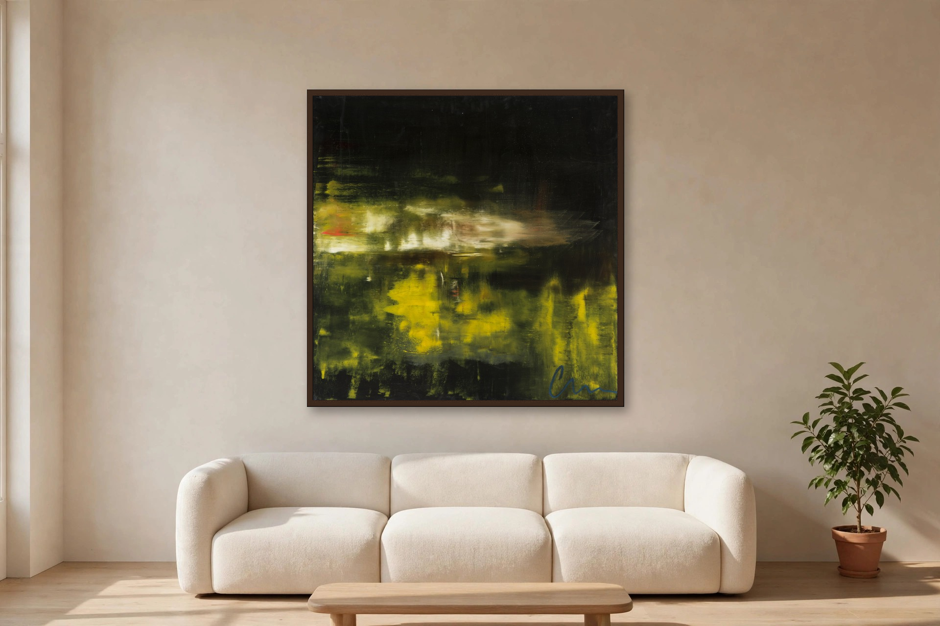 The Deep, No. 1 by Charlene Falk — canvas print in a living room