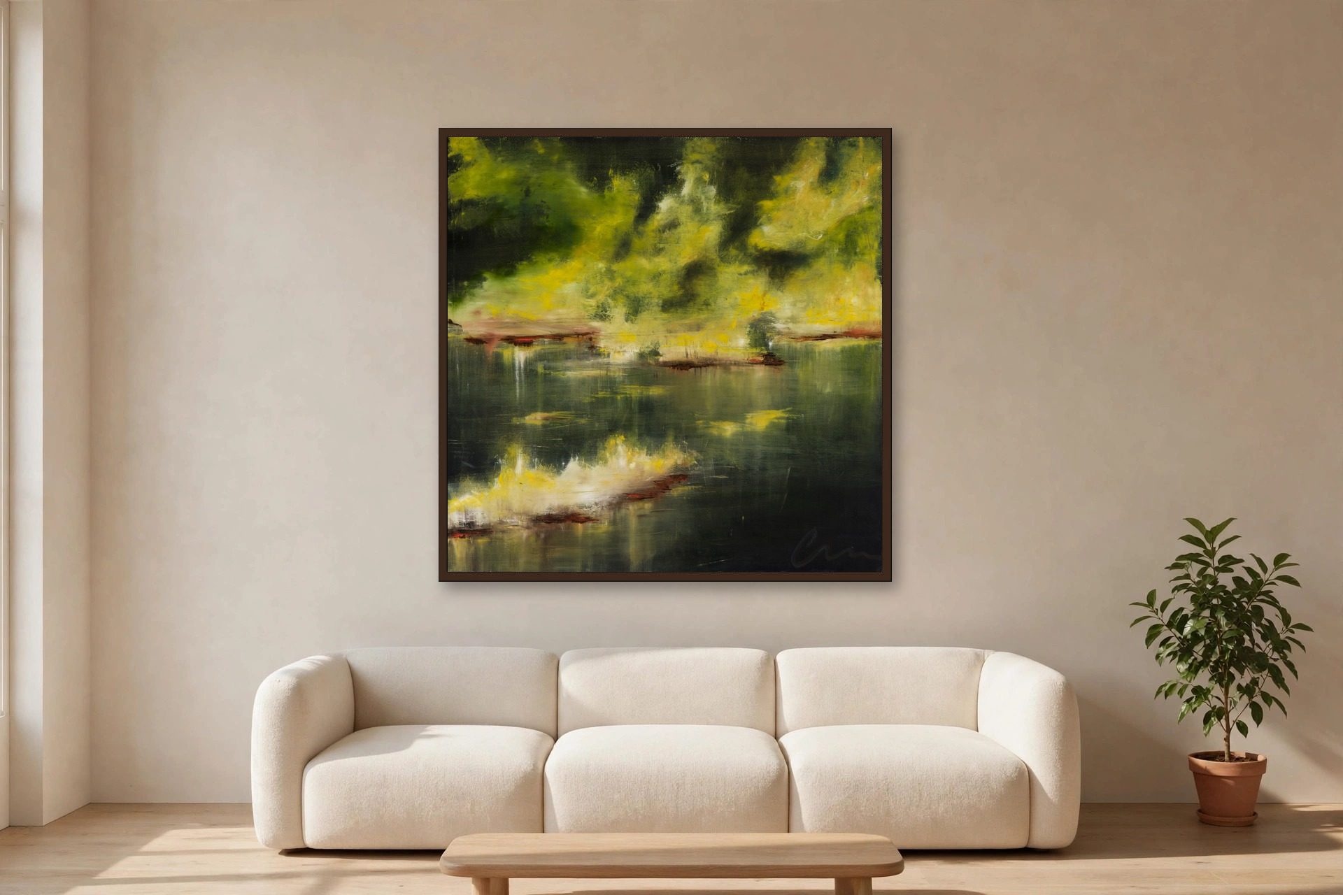 The Deep, No. 2 by Charlene Falk — canvas print in a living room