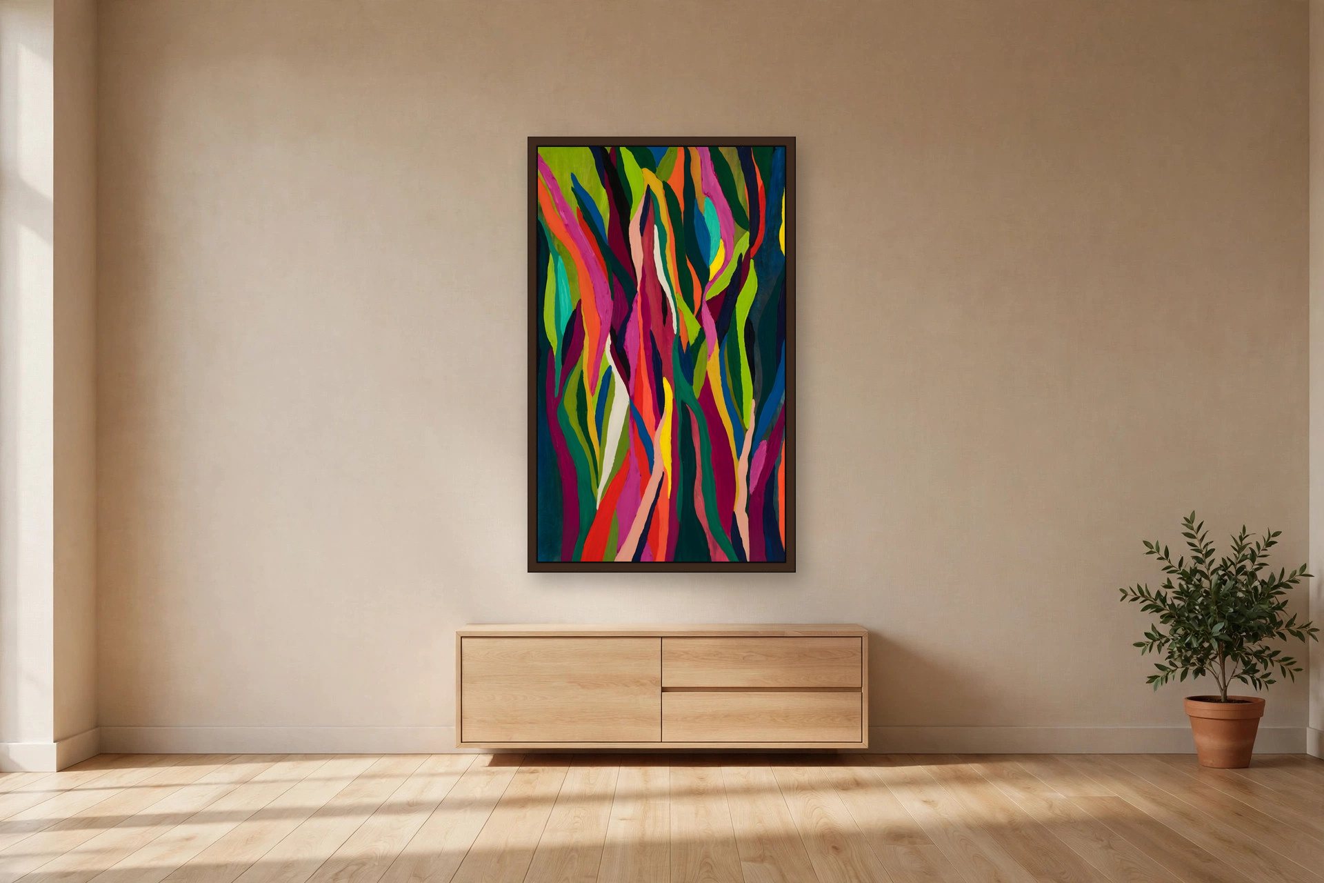The Eucalyptus Tree, No. 2 by Charlene Falk — canvas print in a living room