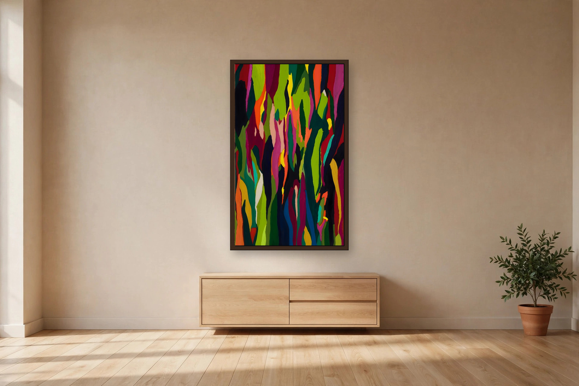 The Eucalyptus Tree, No. 3 by Charlene Falk — canvas print in a living room