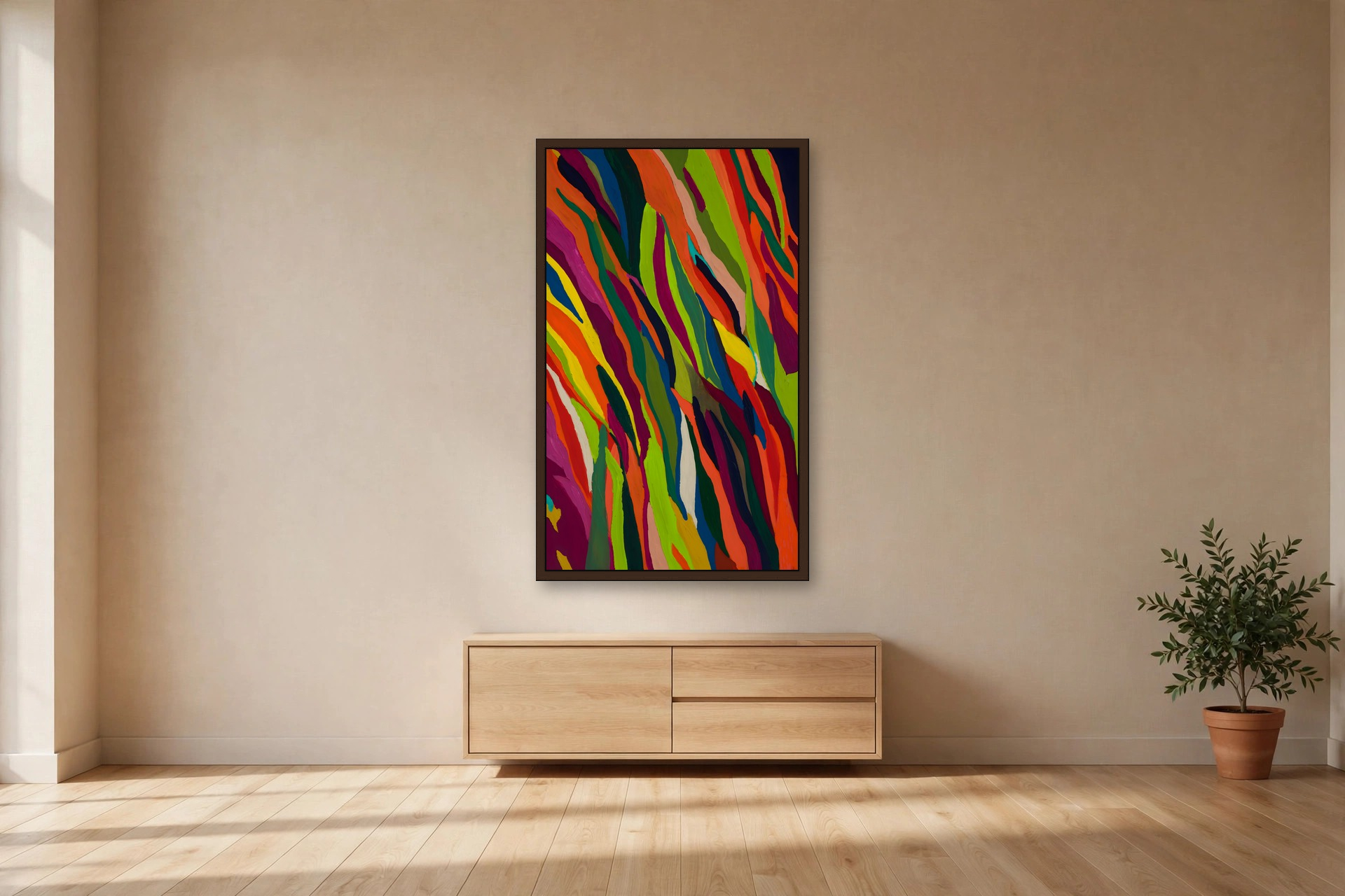 The Eucalyptus Tree, No. 4 by Charlene Falk — canvas print in a living room