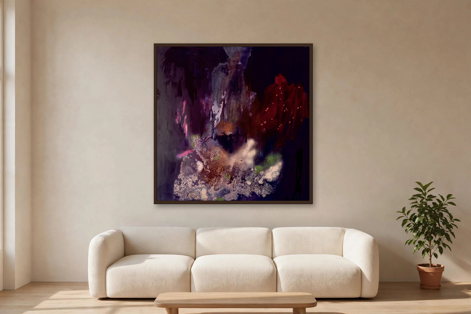 The Night Garden, No. 4 by Charlene Falk — canvas print in a living room