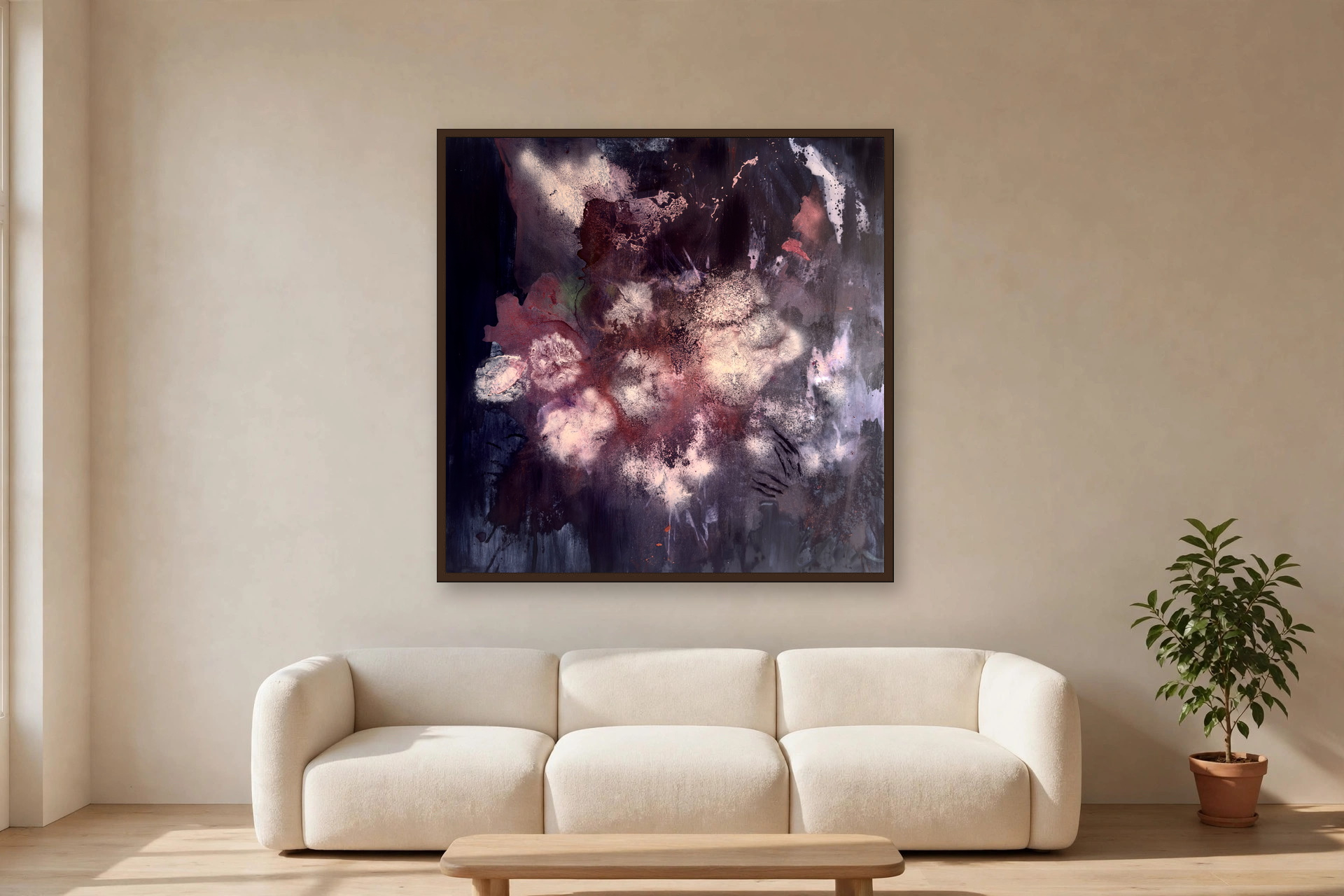 The Night Garden, No. 6 by Charlene Falk — canvas print in a living room