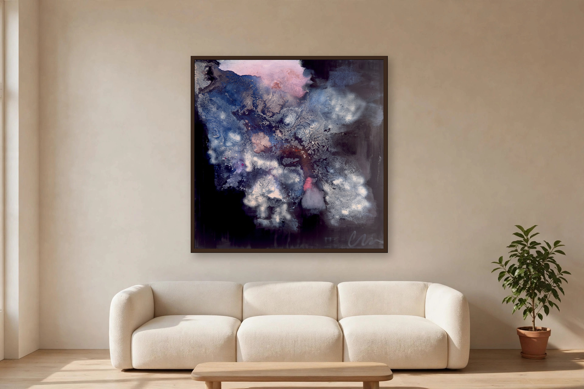 The Night Garden, No. 7 by Charlene Falk — canvas print in a living room