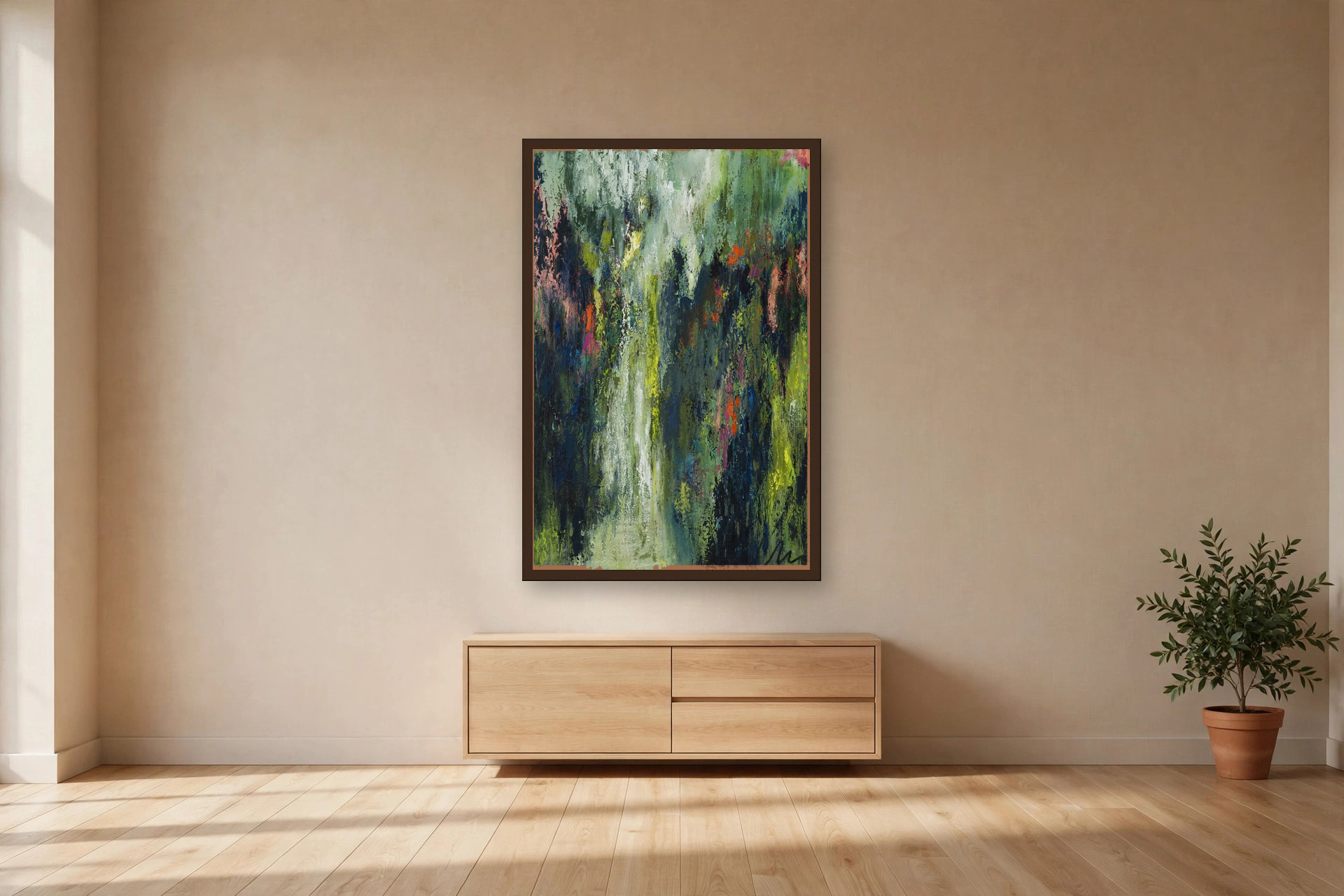 A Place You Cannot See, No. 4 by Charlene Falk — canvas print in a living room