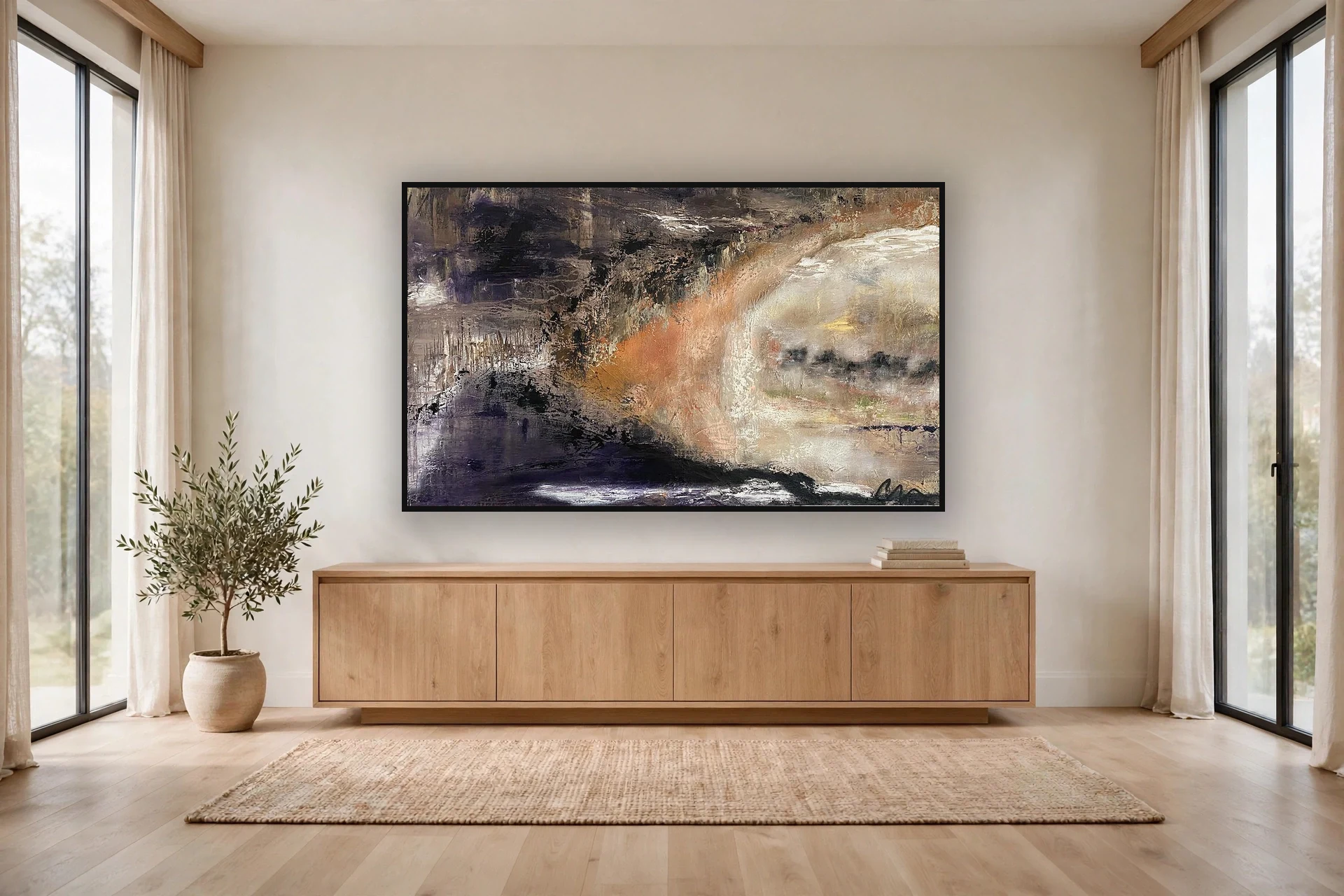 The Light of Day by Charlene Falk &mdash; framed print hanging in a living room