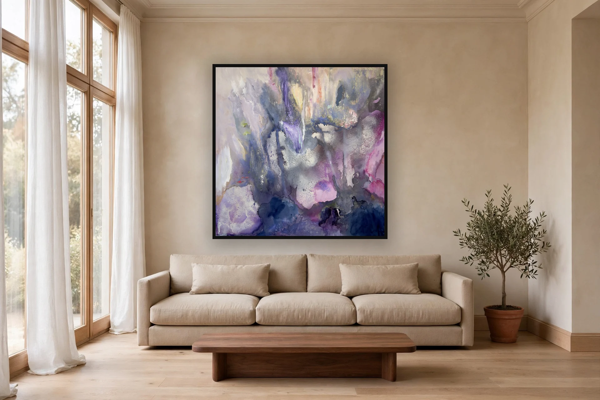 The Night Garden, No. 2 by Charlene Falk &mdash; framed print hanging in a bedroom