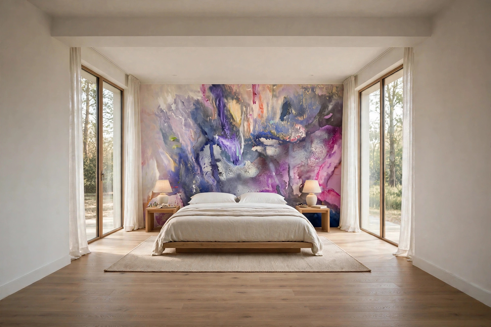 Custom wallpaper from The Night Garden in a bedroom